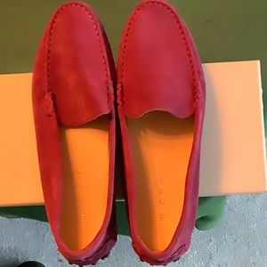 M. Gemi Felize suede Chianti red driving moccasins